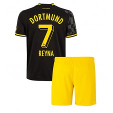 Borussia Dortmund Giovanni Reyna #7 Bortaställ Barn 2022-23 Korta ärmar (+ Korta byxor)